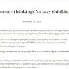 Rigorous thinking: No lazy thinking